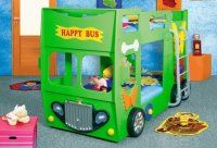 Artplast Detská poschodová posteľ HAPPY BUS | zelený