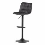 AUTRONIC AUB-711 GREY4 Židle barová, šedá sametová látka, černá podnož