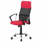 AUTRONIC KA-V204 RED kancelárska stolička, červená látka, čierna MESH, hojdací mech, kríž kovový