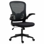 AUTRONIC KA-V318 BK Kancelářská židle, černý plast, černá látka, sklápěcí područky, kolečka pro tvrdé podlahy