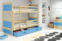 BMS Detská poschodová posteľ RICO |  borovica 90 x 200 cm Farba: Modrá
