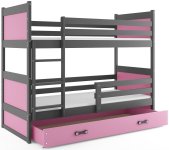 BMS Detská poschodová posteľ RICO | sivá 80 x 160 cm Farba: Ružová