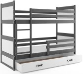 BMS Detská poschodová posteľ RICO | sivá 90 x 200 cm Farba: Biela