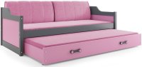 BMS Detská posteľ s prístelkou DAWID | sivá 80 x 190 cm Farba: Ružová