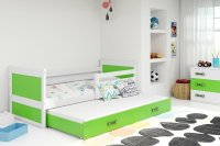 BMS Detská posteľ s prístelkou RICO 2 | biela 90 x 200 cm Farba: Zelená