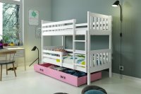 BMS Poschodová detská posteľ CARINO | 80 x 190 cm Farba: biela / ružová