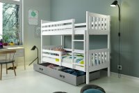 BMS Poschodová detská posteľ CARINO | 80 x 190 cm Farba: biela / sivá