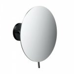 Emco Cosmetic mirrors Pure - Nástenne okrúhle holiace a kozmetické zrkadlo, Ø 190 mm, 3 zväčšovacie sklo, čierne 109413306
