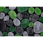 KONDELA Koberec, zelená/sivá/čierna, 140x200, PEBBLE TYP 1