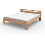Manželská masívna posteľ NELA 200 x 160 cm BUK morenie čerešňa