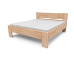 Manželská masívna posteľ NIKOLETA - plné čelo 220 x 180 cm BUK morenie čerešňa