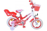 VOLARE - Detský bicykel Lovely – dievčenský – 12 palcový – červeno-biely