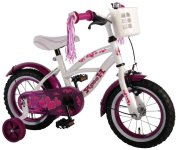 VOLARE - Detský bicykel pre dievčatá Heart Cruiser - biely/fialový, 12