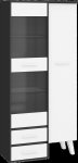WIP Vitrína NORDIS-17 | 1D2S Farba: Čierna/biela
