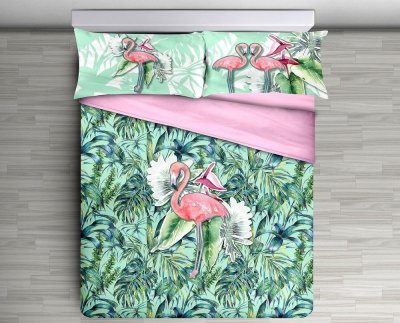 Gipetex Natural Dream 3D italské povlečení 100% bavlna Flamingo - 140x200 / 70x90 cm