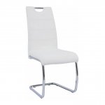 Jedálenská stolička, biela/svetlé šitie, ABIRA NEW