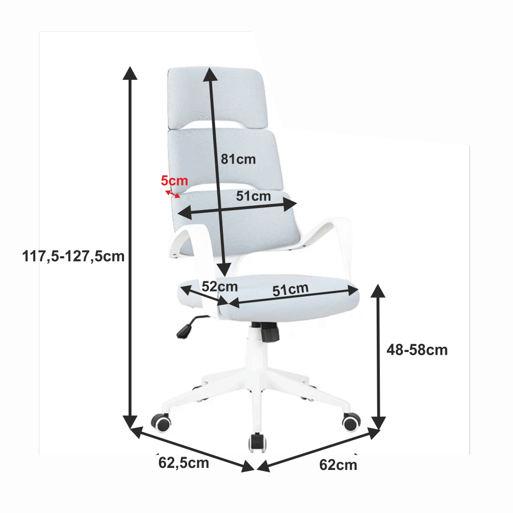 Kancelárske kreslo, svetlosivá/biela, VISAR