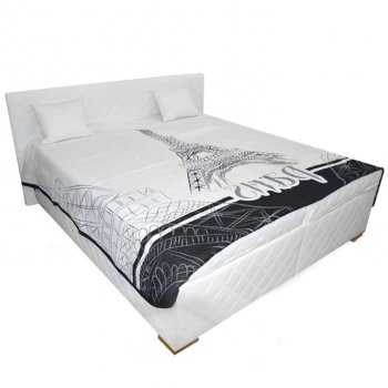 Manželská posteľ s úložným priestorom, biela, 160x200, VENEZIA LUX