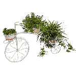Retro kvetináč v tvare bicykla, biela, PAVAR