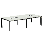 Rokovací stôl, biela/čierna, DALY