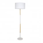Stojacia lampa, biely hliník/vzor dreva, CINDA Typ 20 YF6046