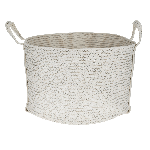 TEMPO-KONDELA GEOS, pletený kôš, biela/sivá, 50x30 cm