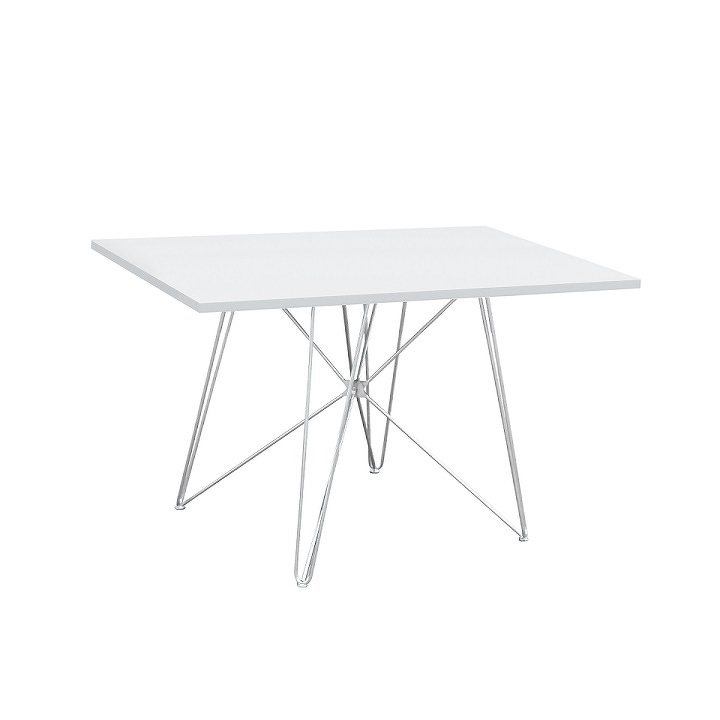 Jedálenský stôl, MDF/biela/HG lesk, ARTEM