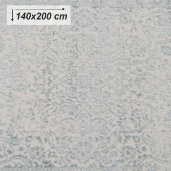 Koberec, krémová/sivý vzor, 140x200, ARAGORN