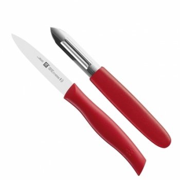 Lúpací nôž + škrabka Twin Grip Zwilling červená 2 ks