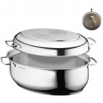 Pekáč s pokrievkou/panvicou oválny WMF 8,5 l  + kuchynský teplomer