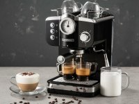 Delimano Kávovar Espresso Deluxe Noir, čierny, 20 bar