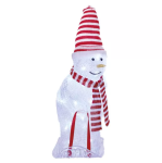Emos LED vianoč. snehuliak s čiapkou a šálom, 46 cm, vonkaj. aj vnútor., studená biela, časovač DCFC19