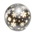 Emos LED vianočná sklenená guľa – vločky, 12cm, 3xAA, vnútorný, teplá biela, časovač DCLW28