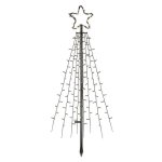 Emos LED vianočný strom kovový 180cm, vonkajší aj vnútorný, studená biela, časovač DCTC02