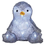 Emos LED vianočný tučniak, 20cm, 3× AA, vnútorný, studená b.,čas. DCFC09