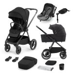 KINDERKRAFT SELECT Kočík Nea Midnight Black, Premium, autosedačka a základňa Kiddy Evoluna i-size VP-F177958