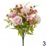 Kytica ľalia + ruža 42cm ružová 202346R