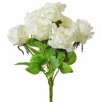 Kytica ruža biela 45cm 1001673