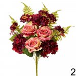 Kytica ruža + hortenzia 55cm ružová 201432R