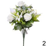 Kytica ruža ľalia cala biela 48 cm 220801B