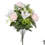 Kytica ruža ľalia cala svetloružová 48 cm 220801R