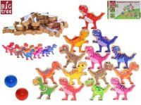 MIKRO -  Big Tree dinosaurus jenga/puzzle 16ks dinosaurov 8cm 610282