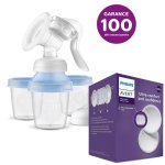 Philips AVENT Odsávačka mat. mlieka manuálna s VIA systémom + Vložky do podprsenky jednorazové 100ks VP-F173686