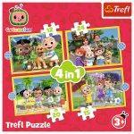 Trefl Trefl Puzzle 4v1 - Cocomelon, zoznámte sa s hrdinami / Cocomelon 34647