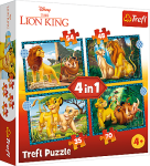 Trefl Trefl Puzzle 4v1 - Dobrodružstvá Levieho kráľa / Disney The King Lion 34605