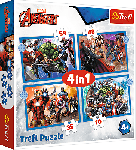 Trefl Trefl Puzzle 4v1 - Odvážni Avengeri / Disney Marvel The Avengers 34386