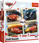 Trefl Trefl Puzzle 4v1 - Pripraviť sa, pozor, štart! / Disney Cars 3 34608