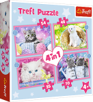 Trefl Trefl Puzzle 4v1 - Zábavné mačky 34396