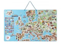 Woody Woody Magnetická mapa EURÓPY a spoločenská hra, 3 v 1 , v angličtine OLP102191231