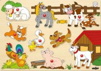 Woody Woody Puzzle na doske - zvieratá na farme OLP102191905